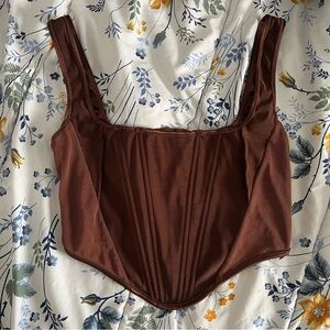 Brown Bustier Top
